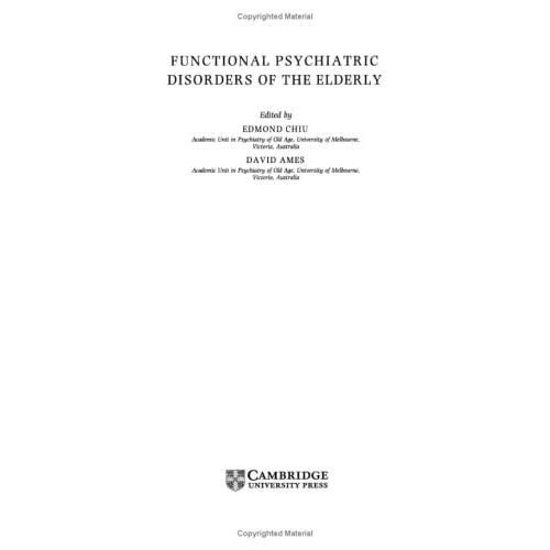 Functional Psychiatric Disorders