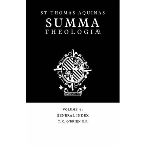 Summa Theologiae Index: General Index: v. 61 (Summa Theologiae (Cambridge University Press))