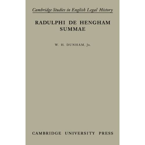 Summae (Cambridge Studies in English Legal History)