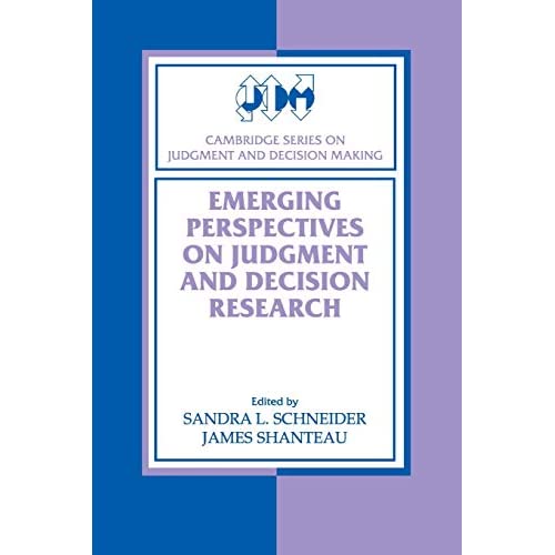 Emerging Perspectives on Judgment and Decision Research (Cambridge Series on Judgment and Decision Making)