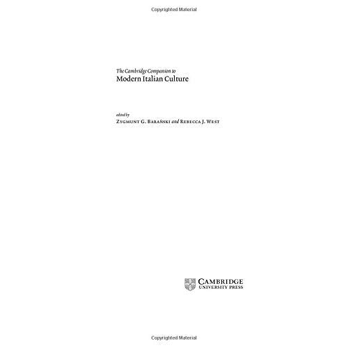 The Cambridge Companion to Modern Italian Culture (Cambridge Companions to Culture)