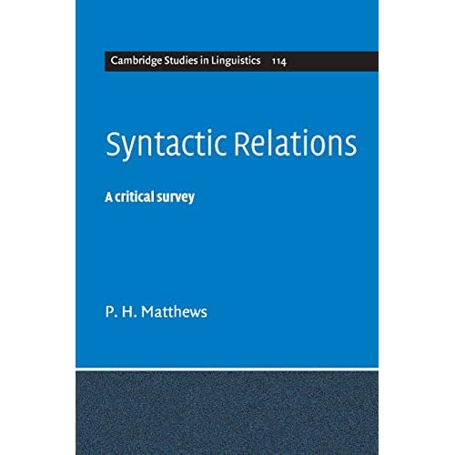 Syntactic Relations: A Critical Survey: 114 (Cambridge Studies in Linguistics, Series Number 114)