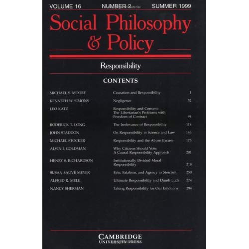 Responsibility v16 p2 (Social Philosophy and Policy)