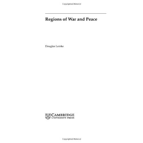 Regions of War and Peace: 80 (Cambridge Studies in International Relations, Series Number 80)