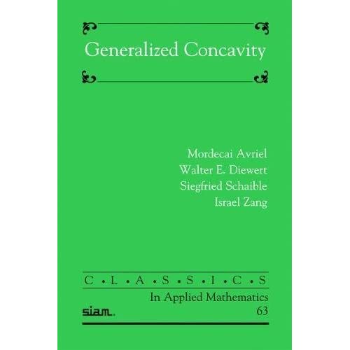 Generalized Concavity (Classics in Applied Mathematics)