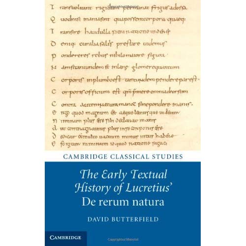The Early Textual History of Lucretius' De rerum natura (Cambridge Classical Studies)
